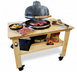 Large 21" Ceramic Egg Kamado BBQ Grill Smoker w/ Wood Table Pizza Stone Pickup Clearance Sale