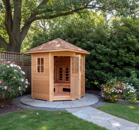 4 Four Person Outdoor Infrared Sauna Spa w/ Ceramic Heaters FIR Far Infrared IN STOCK
