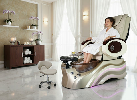 NEW Spa Salon Shiatsu Massage Pedicure Foot Spa Chair w/ Pipeless Technology Tub Basin Bathtub