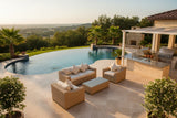 4 Piece Outdoor Wicker Garden Patio Furniture Set with 6" Cushions Fully Assembled Natural Tan XL Weave