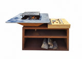 Modern Design CORTEN Steel Outdoor Wood / Charcoal BBQ Grill Kitchen Fire Pit