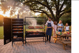 Large Charcoal Wood Fired Santa Maria Argentine Grill Charcoal BBQ Grill with Smoker + Kabob Rotisserie Kit