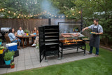 Large Charcoal Wood Fired Santa Maria Argentine Grill Charcoal BBQ Grill with Smoker + Kabob Rotisserie Kit