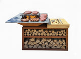 Modern Design CORTEN Steel Outdoor Wood / Charcoal BBQ Grill Kitchen Fire Pit