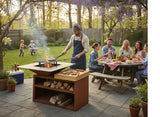Modern Design CORTEN Steel Outdoor Wood / Charcoal BBQ Grill Kitchen Fire Pit