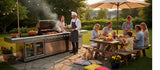 Island BBQ Grill Outdoor Kitchen w/ Wine Cooler + Sink  3 Piece 304 Stainless Steel Combo