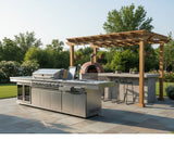 Island BBQ Grill Outdoor Kitchen w/ Wine Cooler + Sink  3 Piece 304 Stainless Steel Combo