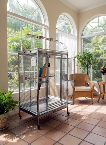 304 Stainless Steel XL Extra Large Bird Parrot Macaw Indoor Outdoor Cage Play Top Free Shipping