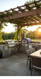 Outdoor Stainless Steel Artisan Wood-Fired Charcoal Pizza Bread Oven BBQ Grill - BLUE  CLEARANCE