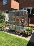 New #304 Stainless Steel Indoor / Outdoor Bird Parrot Macaw Breeder Double Cage SUS304 Medical Grade Steel