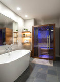 2/3 Person Canadian Red Cedar Traditional Swedish Finnish Steam Sauna SPA Harvia 6KW Heater Upgrade