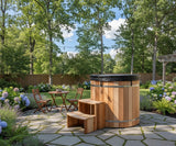 NEW Canadian Red Cedar Wood Ice Cold Plunge Spa Tub Stainless Steel Interior w/ Hard Top Cover  DEEP SOAKING MODEL