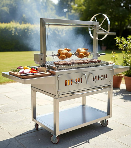 Stainless Steel Outdoor Charcoal BBQ Parrilla Santa Maria / Argentine Grill Spit