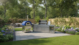 Marble Top 4 Piece Stainless Steel Outdoor BBQ Kitchen Grill Island with Refrigerator + Sink + Pizza Oven