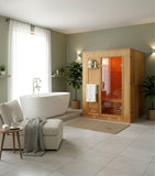 60" 2 / 3 Person Canadian Hemlock Wet Dry Traditional Swedish Steam SPA Sauna + 6KW Harvia Heater + More