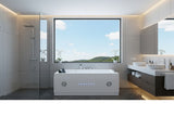 2 Person Indoor Whirlpool Jetted Hot Tub SPA Hydrotherapy Massage Bathtub 051A WHITE w/ Bluetooth