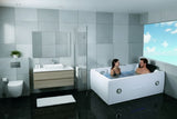 2 Person Indoor Whirlpool Jetted Hot Tub SPA Hydrotherapy Massage Bathtub 051A WHITE w/ Bluetooth