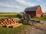 31" Capacity Portable Sawmill Upgraded Gas Kohler 14HP Engine Electric Start Band Saw WITH TRAILER PACKAGE