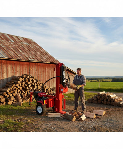 NEW 60 Ton Hydraulic Log Wood Splitter Cutter Upgraded Diesel 10HP Industrial Engine
