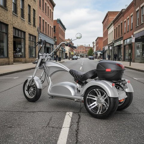 NEW Low Rider Harley Style Electric Trike Scooter 3 Wheel 2000W 60V 40AH Upgrade  Silver / Blue / Oxblood