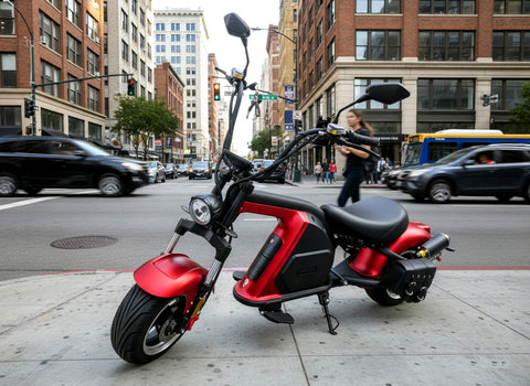 3000W Electric M8 Sport Chopper Motorcycle Harley Scooter Bike METALLIC OXBLOOD RED Fat Tire Scooter SALE