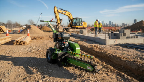 Briggs & Stratton XR2100 Gas Powered Walk Behind Trencher Digger 24" Depth GREEN *Electric Start