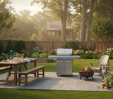 Stainless Steel Outdoor Propane BBQ 5 Burner Grill w/ Rotisserie + Cover  FREE SHIPPING