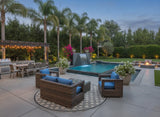 5 Piece Modern Design Wicker Rattan Conversation Outdoor Patio Furniture Set Fully Assembled