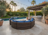 New XL Size 8 Piece Modern Curved Outdoor Wicker / Rattan Patio Furniture Set + Ottoman