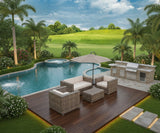 Santa Cruz 4 Piece Outdoor Wicker Patio Furniture Conversation Garden Furniture Set