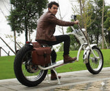 NEW 60V Electric Fat Tire Scooter Chopper / Harley Design Cruiser Bike White Frame   CLEARANCE LOCAL PICKUP