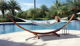 NEW Solid Wood Wooden Arc Hammock Stand + Quilted Double Wide Wood Day Bed Hammock FREE SHIPPING