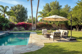 10' Foot Cantilever Offset Patio Umbrella Burgundy or Beige + Solar LED Light Upgrade