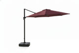10' Foot Cantilever Offset Patio Umbrella Burgundy or Beige + Solar LED Light Upgrade