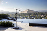 10' Foot Cantilever Offset Patio Umbrella Burgundy or Beige + Solar LED Light Upgrade