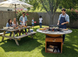XL SIZE CORTEN Steel Outdoor Wood / Charcoal Hibachi BBQ Grill Kitchen Fire Pit 59"