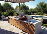 XL SIZE CORTEN Steel Outdoor Wood / Charcoal Hibachi BBQ Grill Kitchen Fire Pit 59"