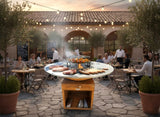 XL SIZE CORTEN Steel Outdoor Wood / Charcoal Hibachi BBQ Grill Kitchen Fire Pit 59"