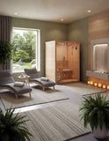 2 Person Canadian Hemlock Glass Front Indoor Swedish Wet Dry Traditional Steam Sauna SPA 4.5KW