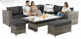 8 Seat Modern Design Outdoor Wicker Rattan Outdoor Patio Furniture Adjustable Height Coffee Table