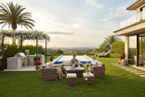 6 Piece Outdoor Wicker Patio Furniture Conversation Set with Table and Ottomans