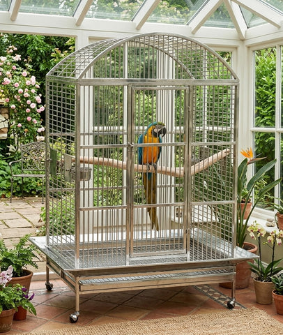 XL 67.5" High Quality Indoor / Outdoor 304 Stainless Steel Bird Parrot Macaw Cage Dometop