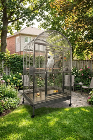 Large High Quality 304 Stainless Steel Bird Parrot Amazon Cockatoo African Grey Mini Macaw Cage Wire Dome Top ASSEMBLED