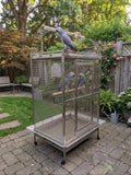 Large 304 Stainless Steel Indoor / Outdoor Parrot Macaw Bird Cage w/ Play Top Stand