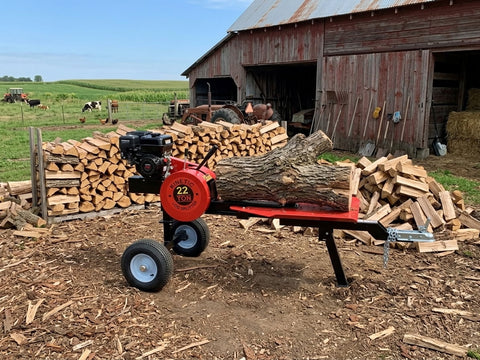 22 Ton Kinetic Rapid Split 6.5HP Gas Powered Log Splitter w/ Work Table Fire Wood Processor
