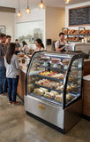 36" Curved Glass Refrigerated Cake Display Cooler Cold Bakery Pastry Case Refrigerator