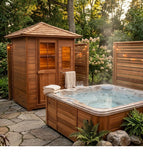 2/3 Person Canadian Red Cedar Traditional Steam Outdoor Sauna / SPA Sound System 6KW Heater Upgrade