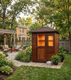2/3 Person Canadian Red Cedar Traditional Steam Outdoor Sauna / SPA Sound System 6KW Heater Upgrade