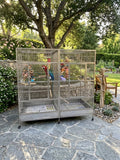 XL SUS304 Stainless Steel Double Macaw Parrot Cockatoo Bird Breeder Pet Cage w/ Divider