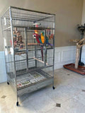 STAINLESS STEEL Indoor Outdoor Macaw Parrot Cockatoo Bird Breeder Pet Cage 40x40x78 FREE SHIPPING
